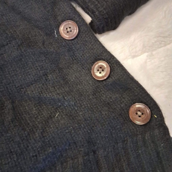 100% Cashmere Sweater Women's garnet hill Side Button Knit Pullover - Picture 3 of 4